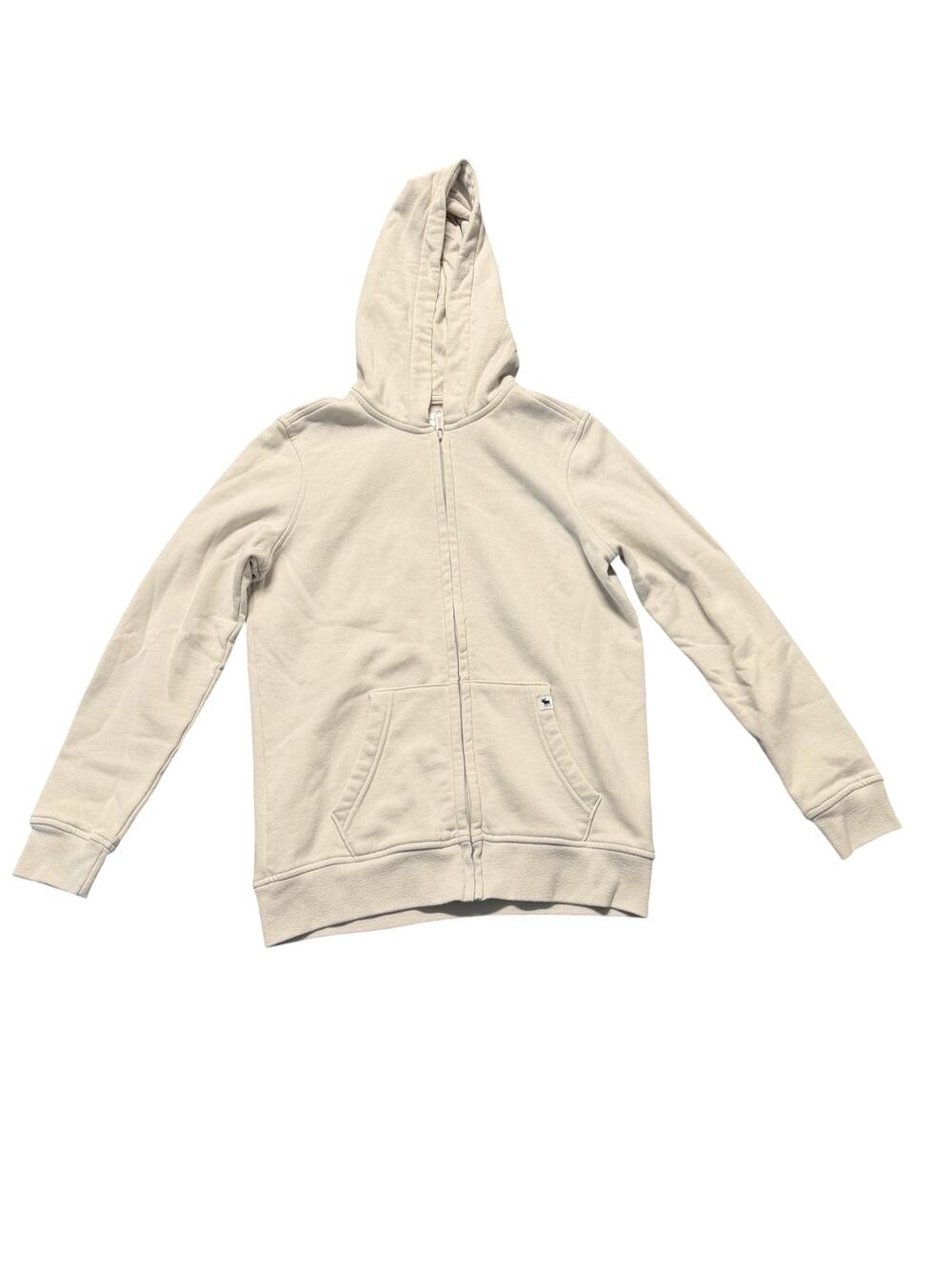 Abercrombie Kids Boys Beige Full Zip Hoodie Size XL 15/16 Fits Womens XS